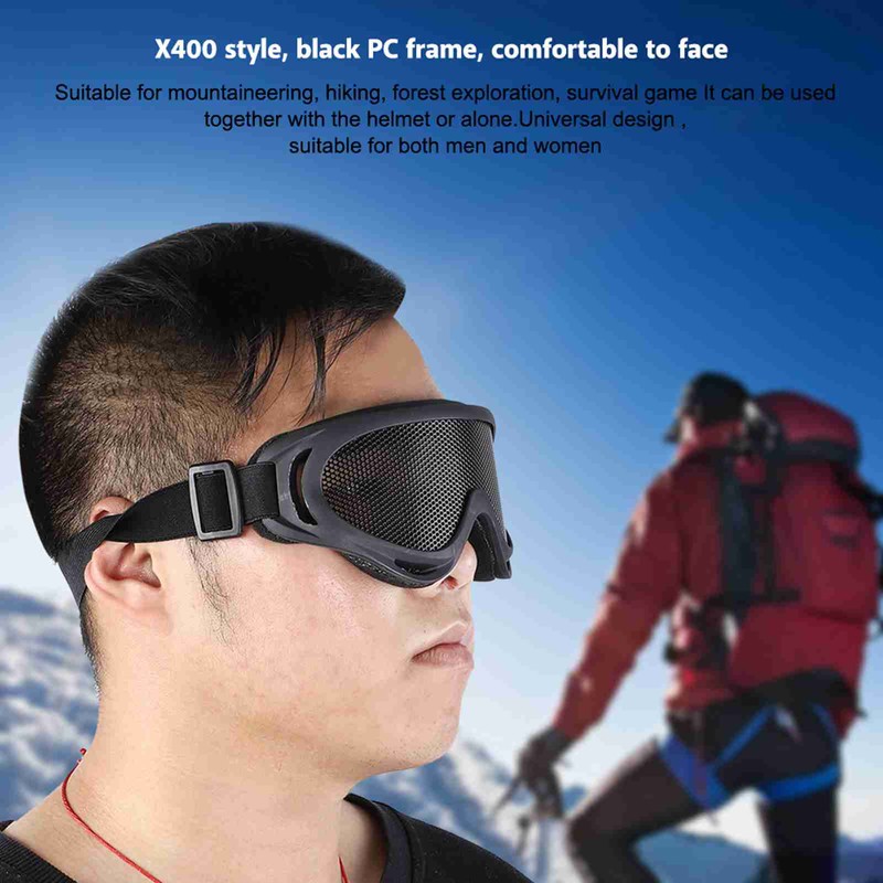 X400 Tactics Mesh Goggles Steel Lenses Sunglass Outdoor Paintball Eyewear