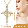 XUZOPIM Necklace With Paved Cubic Zirconia Cross And Twisted Crown,