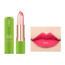 Aloe Vera Color Changing Lipstick, Long Lasting Moisturizing Jelly Lip Balm, Magic Temperature Color Change Lip Gloss with Aloe Extract, Hydrating Lip Plumper, Lip Care Makeup Essential - Alluring Red