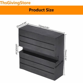 4 Packs Square Jack Pads, Black Anti-Slip Rail Adapter Support Rubber Blocks, Rubber Rail Protector, Pinch Weld Jack Pad and Car Jack Rubber Pad (4)