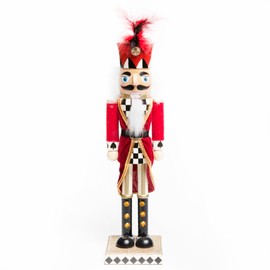 MACKENZIE-CHILDS Decorative Nutcracker Figurine, Wooden Nutcracker Christmas Home Decor, Castle Guard