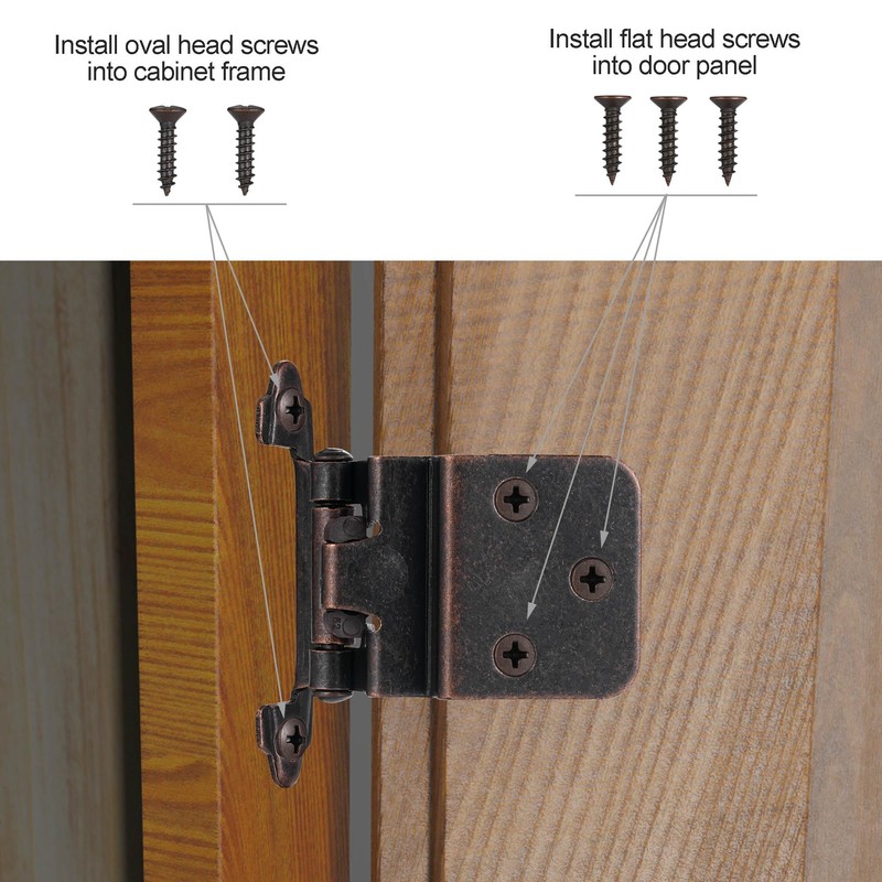 Vallecloud 4 Pack (2 Pair) 3/8" Inset Antique Copper Self