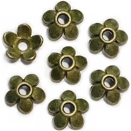 Bronze Petal Bead Caps Antique Silver Spacer Bead Caps for Bracelet Necklace Earrings Jewelry Making Supplies Findings Fit 10-12mm Round Beads 500Pcs