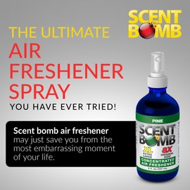 Scent Bomb Air Freshener Spray, Long-Lasting Odor Eliminator for Home & Car, Effective Deodorizer Spray for Kitchen, Bathroom, Fresh Room Spray & Smell Neutralizer, Pine