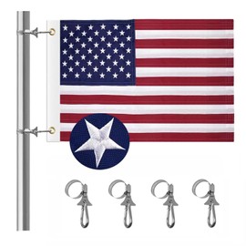 MELIUDEY Boat Flag Marine Flag American Boat Flag with Embroidered Stars and Bear US Boat Flag for Boat,Yacht, Garden (American12X19& 4 clips)
