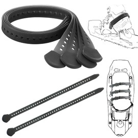 Vincreem 4 Pack 18" Classic Snowshoe Strap Kit Black Multipurpose Skiing Boot Wraps Ties Adjustable Snowshoes Replacement Straps for Women Men Snowshoe Bindings Skiing