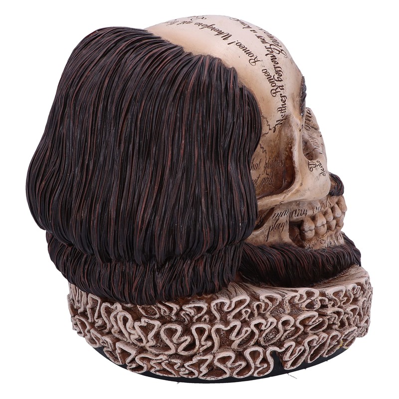 Nemesis Now Shakespeare's Legacy 16cm, Resin, Shakespeare Skull Figurine, Inspired