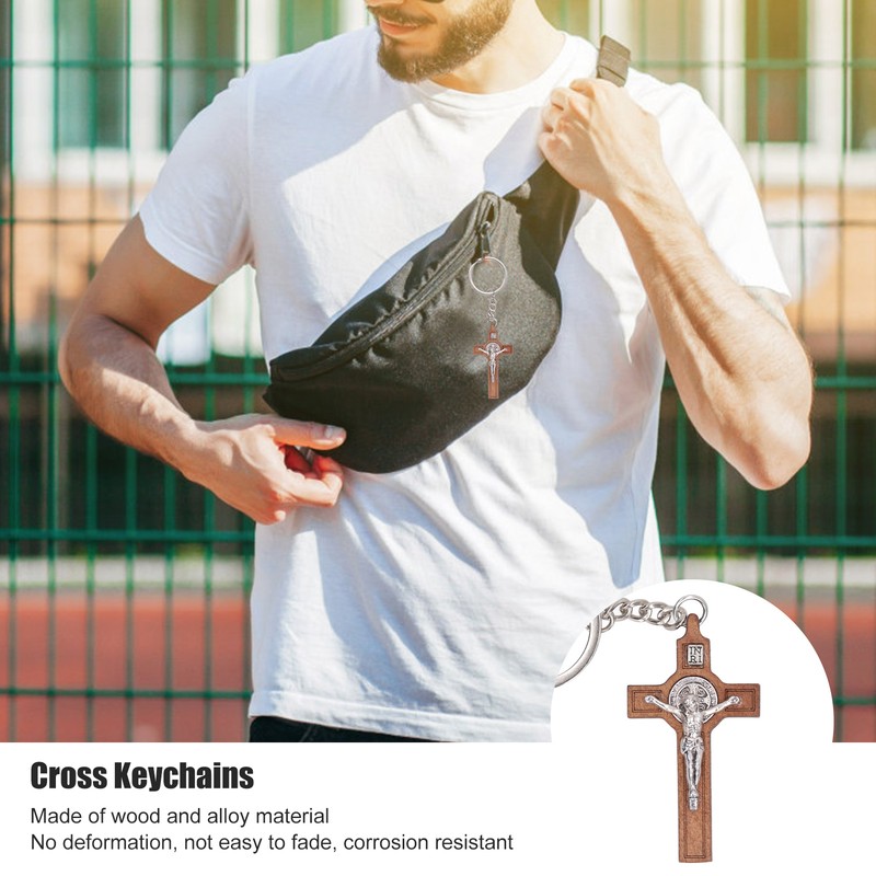 Christian Cross Keychains Engraved Bible Verses Exquisite Jesus Cross Key
