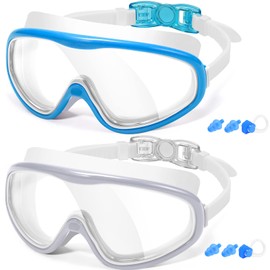 Braylin Swim Goggles, 2-Pack Swimming Goggles for Adult Men Women, Unisex, Wide View
