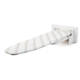 Wall Mounted Ironing Board, 37.4''x7.55'' Foldable Ironing Station 180° Swivel Space-Saving Iron Board Hanger with Heat Resistant Cover for Home Laundry Room
