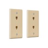 Monoprice Duplex Phone Jack Plate - Ivory (2 Pack) |