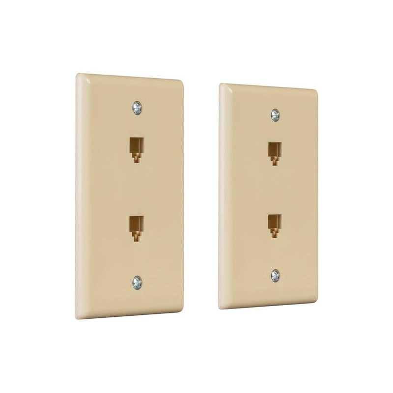 Monoprice Duplex Phone Jack Plate - Ivory (2 Pack) |