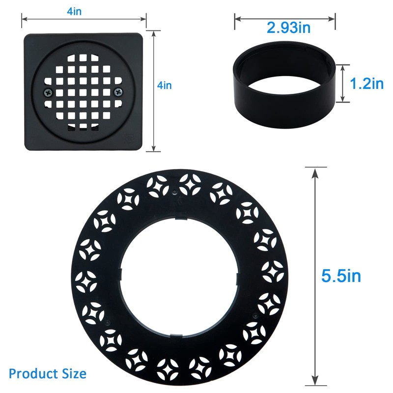 4 Inch Drain Grate Kit Compatible with Schluter Kerdi-Drain Flange