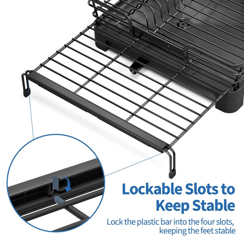 TOOLF Extendable Dish Drying Rack, 2 in 1 Multifunction Dish
