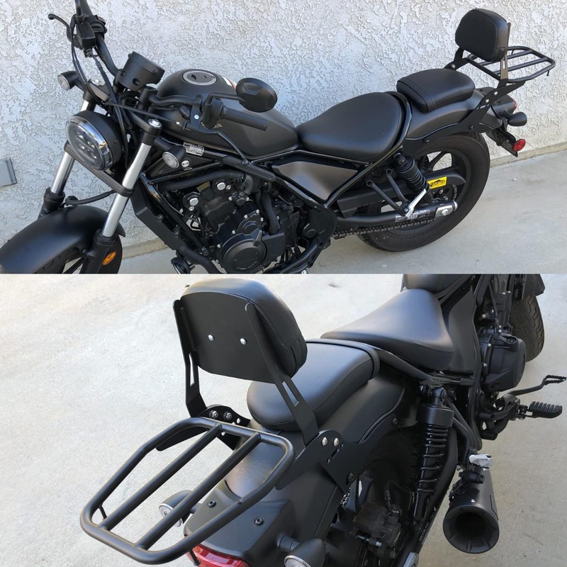 Worldmotop Motorcycle Sissy Bar Backrest Rear Passenger Seat for Honda