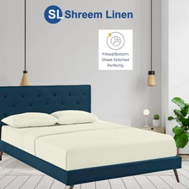 Flex Top King Sheets for Sleep Number Bed Ultra-Soft Microfiber Bed Sheets, Split Top King Sheets for Sleep Number Bed 4 PCs Flex Head King 34" Top Split Sheets to fit Upto 15" Deep (Ivory)