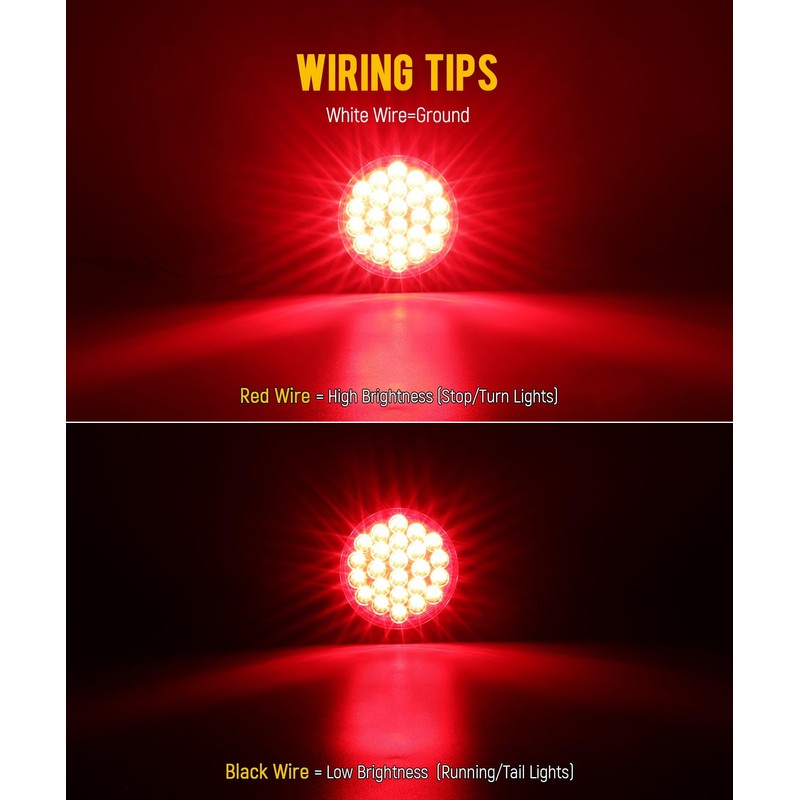 Partsam 12Pcs 4 Inch Round Led Trailer Tail Lights Kit