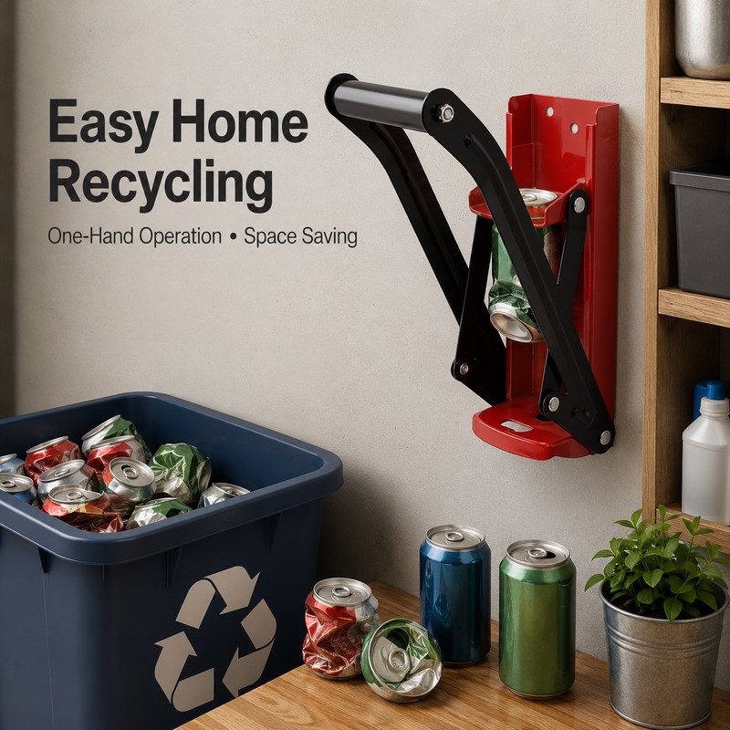 16 oz Wall-Mounted Can Crusher for Recycling – Heavy-Duty Steel