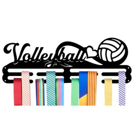 NBEADS Medals Hanger Display Holder Rack, Volleyball Theme Medals Display Wall Mounted Frame Medal Ribbon Holder Hooks for Competition Medal Wall Hanging Display, Mount Over 50 Medals