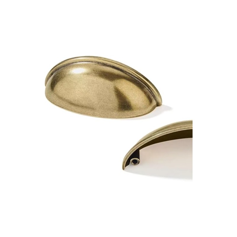 khtumeware 10 Pack 5" Burnished Brass Cabinet Cup Pulls Antique