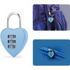 1Pc Blue Cute Mini Combination Lock 3 Digit, Love Heart