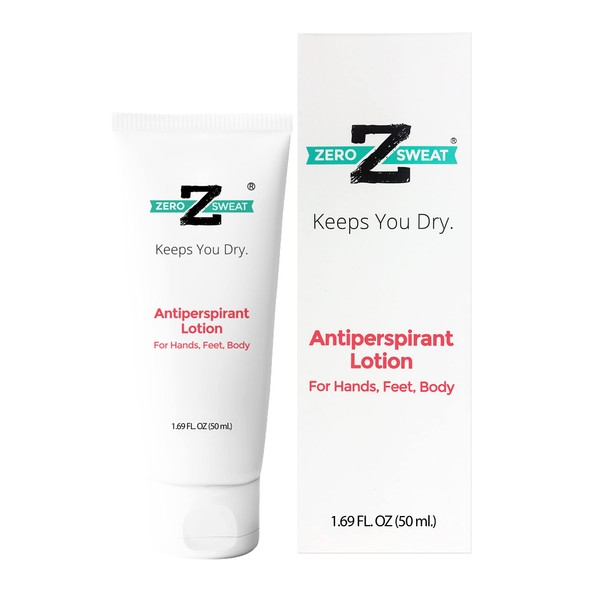 ZeroSweat Antiperspirant 20% Deodorant Lotion | Clinical Strength Hyperhidrosis Treatment - Reduces Face and Body Sweating
