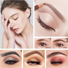 Juego de Bolígrafos Impermeables para Cejas, Lápiz de Cejas Con Cordón Extraíble, Kit de Suministros de Pluma de Cejas Microblading, Lápiz Delineador de Ojos Blanco y Herramienta de Cejas, Maqui