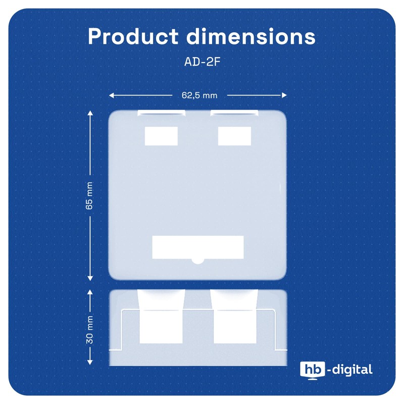hb-digital Connection Box 2 Port Keystone Module CAT 7 Surface-Mounted