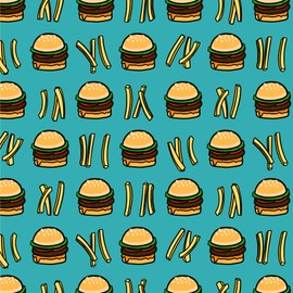 GRAPHICS & MORE Hamburger and French Fries Pattern Gift Wrap Wrapping Paper Rolls