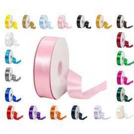10 Metres Rolls Double Sided Satin Ribbon Reels in Range of Widths & Colours (Baby Pink, 38mm x 10 Metres)