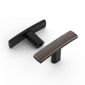 Amerdeco 10 Pack Oil Rubbed Bronze Cabinet Knobs Single Hole Cabinet Handles 2 Inch Solid Zinc Alloy Cupboard Drawer Knobs Kitchen Cabinet Knobs T Bar Hardware ZH0003ORBK