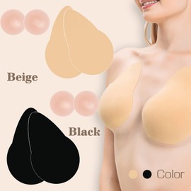 POMAMZ 2 Pairs Breast Lift Tape Push Up Boob Tape Adhesive Bra Invisible Breast Bra Tape with 2 Pairs Nipple Covers,For A-B CUP