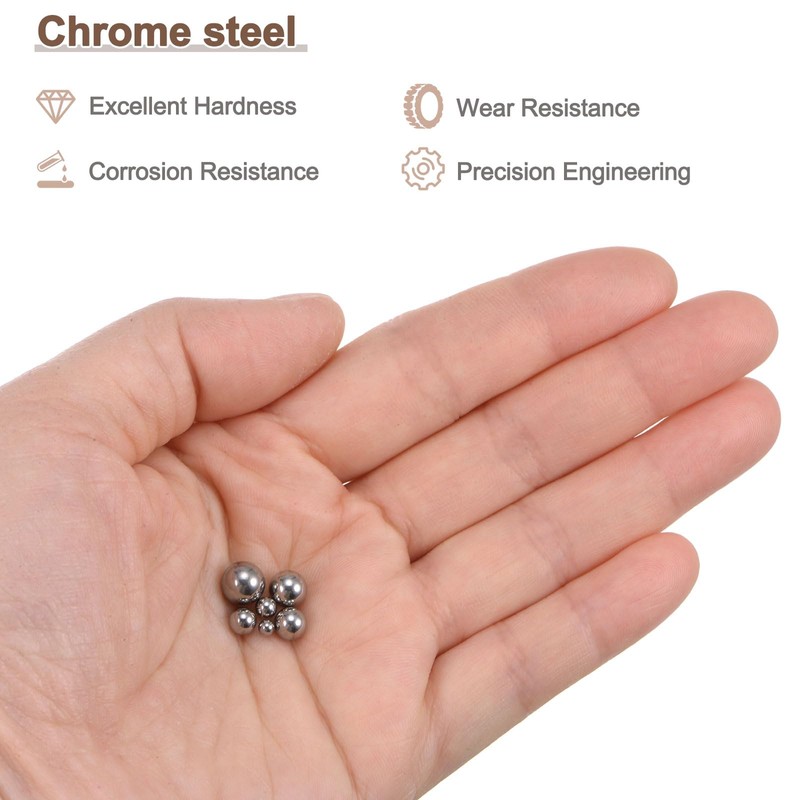 sourcing map 600pcs G16 Precision Balls Assortment Kit 1/4" 3/16"