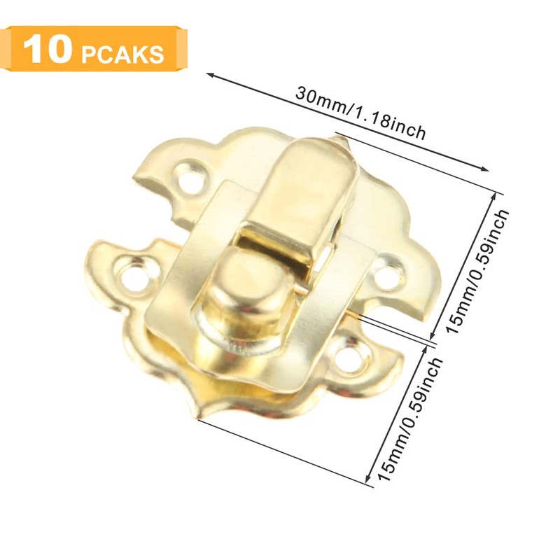 10 x Vintage Box Latch Hasp 30 x 30mm Jewelry