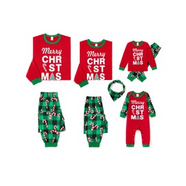 PATPAT Family Christmas Pyjamas Set, Partner Look Pajamas with Glow Effect, Christmas Outfit for the Whole Family, Mother Daughter Clothes, Christmas Family Pajamas