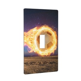 Soccer Ball Football Light Switch Cover Plates Decorative Single Toggle Wall Plate, 1 Gang Lightswitch Cover