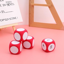 Operitacx 4 Pcs Dry Erase Dices Foam Write-on Wipe-Off Dices Blank Dice Cubes Playing Dice for DIY Teaching Learning Tool Classroom Supplies