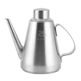 Dispensador de aceite de oliva, olla de aceite de acero inoxidable, botella de condimento para salsa de cocina para uso doméstico, restaurante, hotel, cocina(600ml)