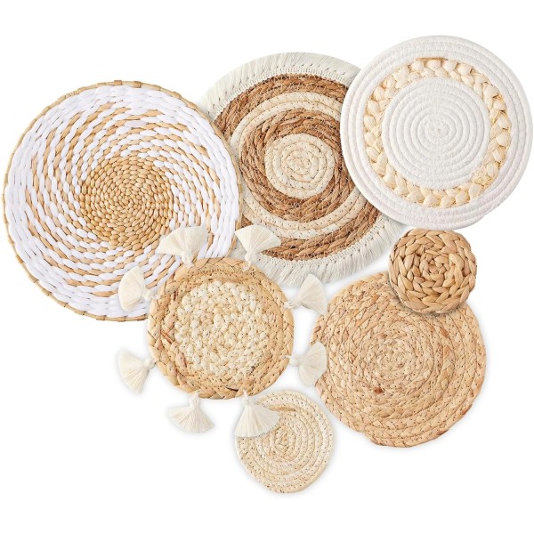 Does not apply 7 Pack Boho Wall Basket Decor -