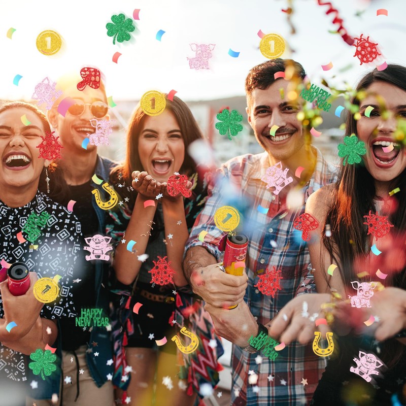 DPKOW Happy New Year Confetti New Year's Eve Confetti Shamrock