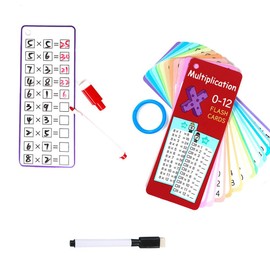 1 x 1 Flashcards, Table with 15 x Exercise Sheets, Calculation Aid Dry Wipe Clean Without Smudging and No Colour Residue