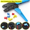 smseace 91pcs Right Angle Spade Connectors with Flag Terminal Crimper