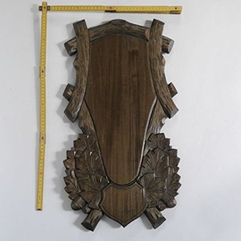 GTK – Antlers & Trophäen KRUM Carved Wood Trophy Plaque for Large Reindeer Brown (Pack of 1)