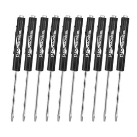 TASAN RACING 10Pcs Mini Tops and Pocket Clips Pocket Screwdriver Strong Magnetic Slotted Screwdriver Black