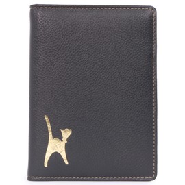 Catwalk Collection Handbags - Women's Leather Passport Holder Small - Passport Organiser Case for Travel - RFID Protection - with Gift Box - Skye, Black-Rfid, Traditional