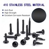ZAMBASE 100PCS #8x1 Black Crosshead 410 Stainless Steel Self-Drilling Screws
