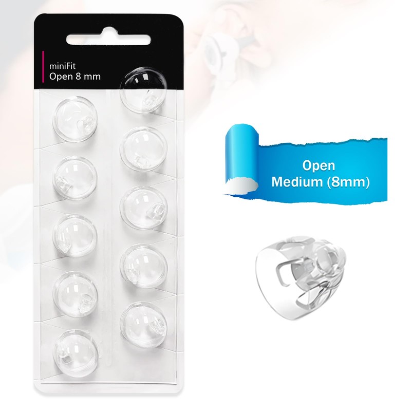 Open 8mm-Hearing Aid Domes for Oticon Minifit, Oticon Hearing Aid
