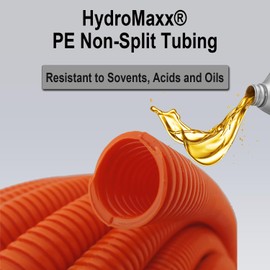 Flexible Polyethylene LDPE Non-Split Corrugated Wire Loom Tubing (1" Dia. x 100 ft, Orange)