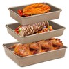 SuperMa 3 Pack Deep Baking Pans Set Nonstick Rectangular Cookie