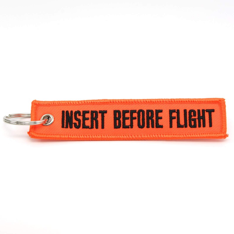 Rotary13B1 Insert Before Flight -Key Chain Neon Orange/Black1pc